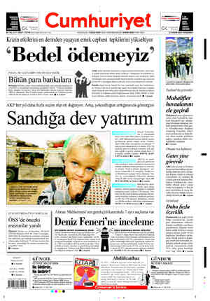  Ü y kifap . cumhuriyeti Cumhuriyet Cumhuriyet FU CA np CA “keber #i 85. YIL SAYİ: 30367 / 75 YK (KDW içindej (KKTC'de: 1 YTL)