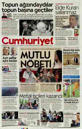 Cumhuriyet sayfa 1