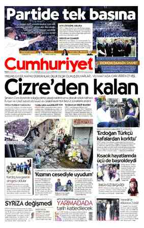 Cumhuriyet sayfa 1
