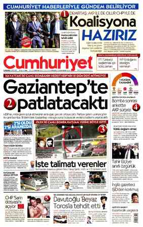 Cumhuriyet sayfa 1