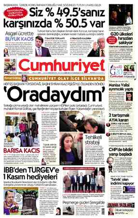 Cumhuriyet sayfa 1