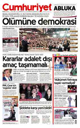 Cumhuriyet sayfa 1