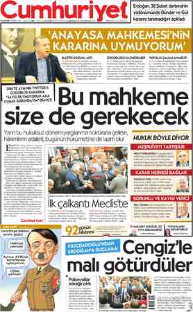 Cumhuriyet sayfa 1
