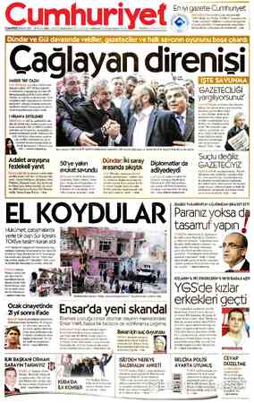  CUMARTESİ 26 MART 2016 — 91. YIL SAYI: 33043 — KURUCUSU YUNUS NADİ (9244945) BAŞYAZARLARI NADİR NADİ ((945:991) İLHAN SELÇUK