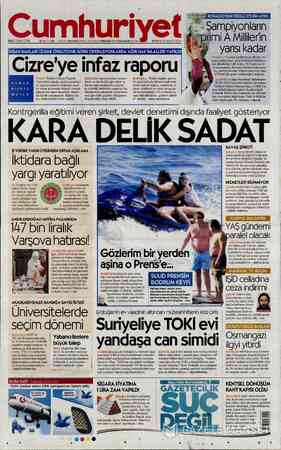 Cumhuriyet sayfa 1