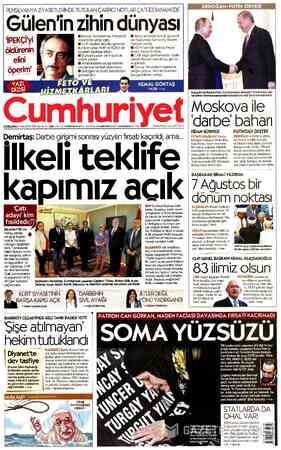 Cumhuriyet sayfa 1