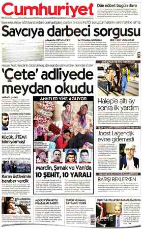 Cumhuriyet sayfa 1