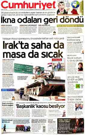  CUMA I4 EKİM 2016 92. YIL SAYI: 33245 - KURUCUSU YUNUS NADİ (9244945) BAŞYAZARLARI NADİR NADİ (19451991) İLHAN SELÇUK...