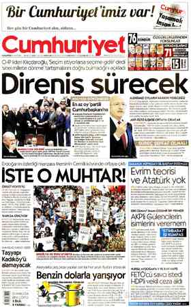 Cumhuriyet sayfa 1
