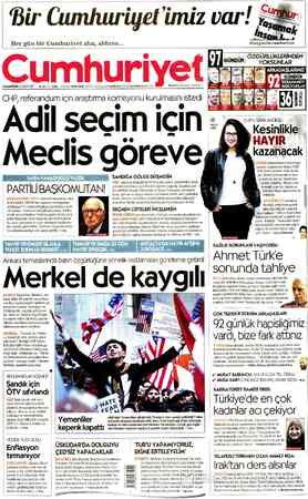 Cumhuriyet sayfa 1