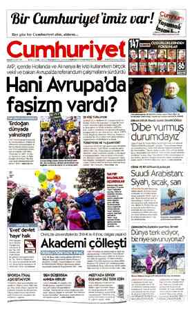 Cumhuriyet sayfa 1