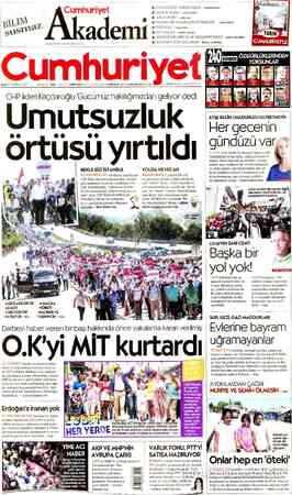 Cumhuriyet sayfa 1
