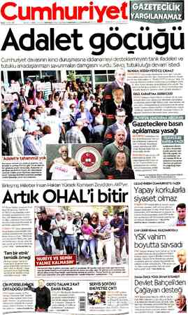  GAZETEĞİLİK YARGILANAMAZ FİYATI2 TL (KD de) KKTCDE 2.5TI SALI 12 EYLÜL 2017 93. YIL SAYI: 33578 U YUNUS NADİ (9244945)...