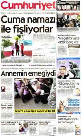 Cumhuriyet sayfa 1