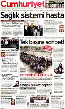 Cumhuriyet sayfa 1