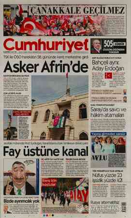 Cumhuriyet sayfa 1