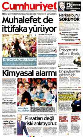 Cumhuriyet sayfa 1
