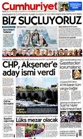 Cumhuriyet sayfa 1