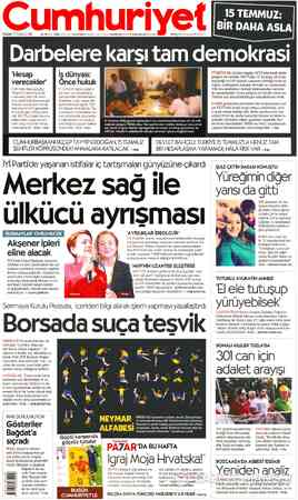 Cumhuriyet sayfa 1