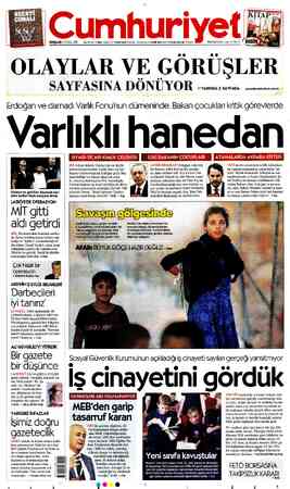  PERŞEMBE 13 EYLÜL 20186 9. YIL SAYI: 33944 - KURUCUSU YUNUS NADİ (19244945) BAŞYAZARLARI NADİR NADİ (1945:991) İLHAN SELÇUK