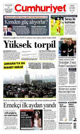 Cumhuriyet sayfa 1