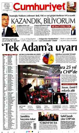 Cumhuriyet sayfa 1