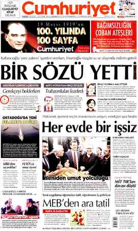Cumhuriyet sayfa 1
