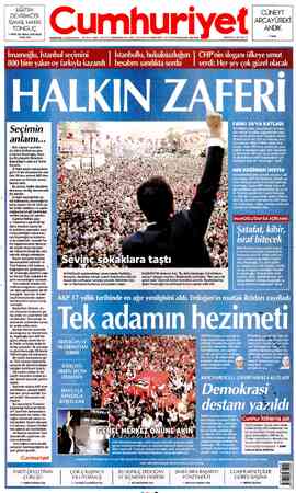 Cumhuriyet sayfa 1