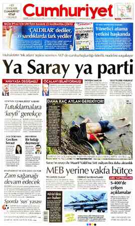Cumhuriyet sayfa 1