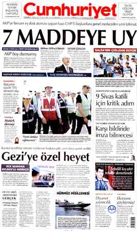 Cumhuriyet sayfa 1