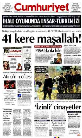 Cumhuriyet sayfa 1