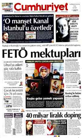 Cumhuriyet sayfa 1