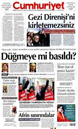 Cumhuriyet sayfa 1