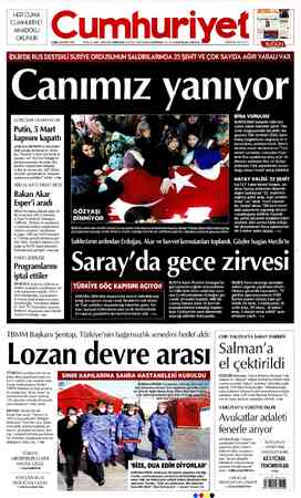 Cumhuriyet sayfa 1