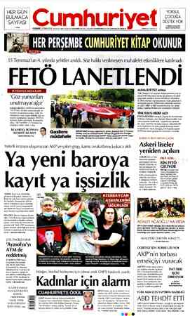 Cumhuriyet sayfa 1