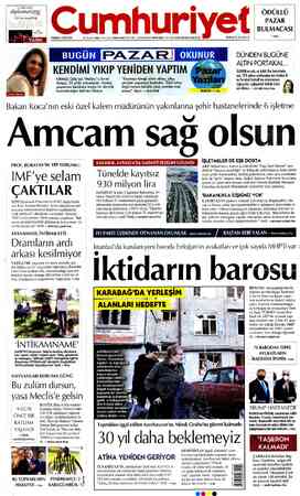 Cumhuriyet sayfa 1