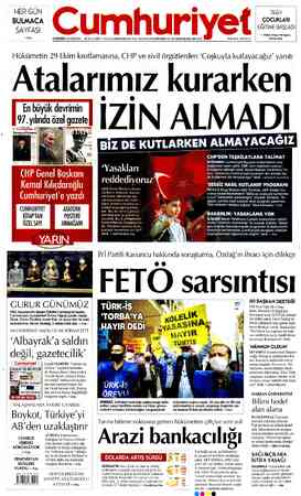 Cumhuriyet sayfa 1