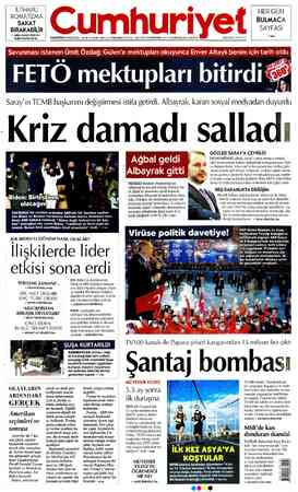 Cumhuriyet sayfa 1
