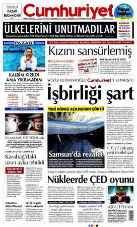  ÖDÜLLÜ PAZAR BULMACASI >i4'te PAZAR 15 KASIM 2020 96. YIL SAYI: 34735 KURUCUSU YUNUS NADİ (1924-1945) BAŞYAZARLARI NADİR NADİ