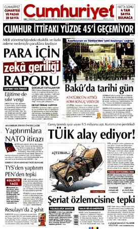 Cumhuriyet sayfa 1