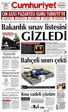 Cumhuriyet sayfa 1
