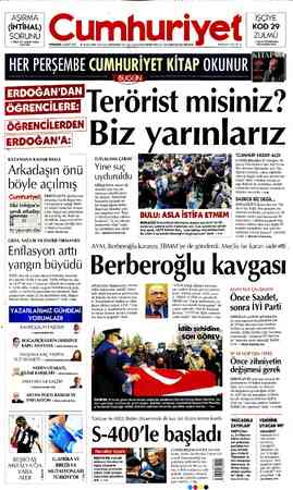 Cumhuriyet sayfa 1