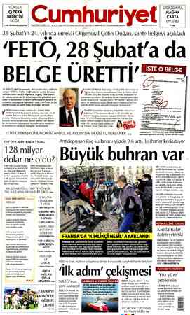  GÜAR B YÜKSEK &İ İ € BELİRTİS . .l DEĞİL v > BİLİM VE TEKNOLOJİ sayfası 16'da PAZARTESİ 22 ŞUBAT 2021 - 96. YIL SAYI: 34834