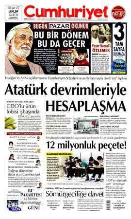 Cumhuriyet sayfa 1