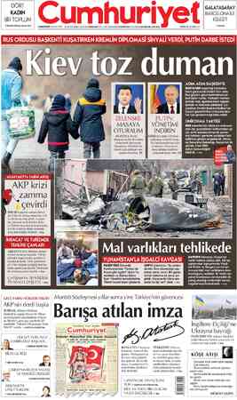  DÖRT “KADIN BİR TOPLUM » ÖZNUR OĞRAŞ ÇOLAK 13'te CUMARTESİ 26 ŞUBAT 2022 — 97. YILSAYI:35203 KURUCUSU YUNUS NADİ (1924-1945)