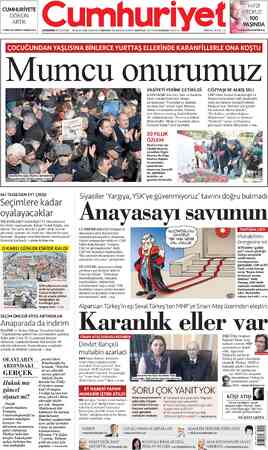  CUMHURİYETE DÖNÜN ARTIK >>PROF. DR. NECDET ADABAĞ 2'de ÇARŞAMBA 25 0CAK 2023 — 98.YIL SAYI: 35536 KURUCUSU YUNUS NADİ...