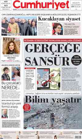 Cumhuriyet sayfa 1