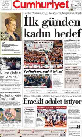 Cumhuriyet sayfa 1