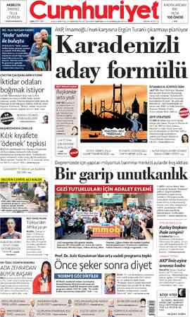 AKBELEN DİKENLİ TELLE ÇEVRİLDİ >NAGİHAN YILKIN 3'te CUMA BEYLÜL 2023 99. YIL SAYI: 35762 KURUCUSU YUNUS NADİ (1924-1945)...