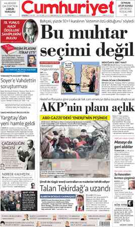 Cumhuriyet sayfa 1